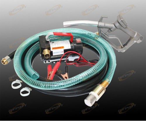 12V Diesel Kerosene Fuel Transfer Direct Current Pump Kit With Nozzle & 12' Hose